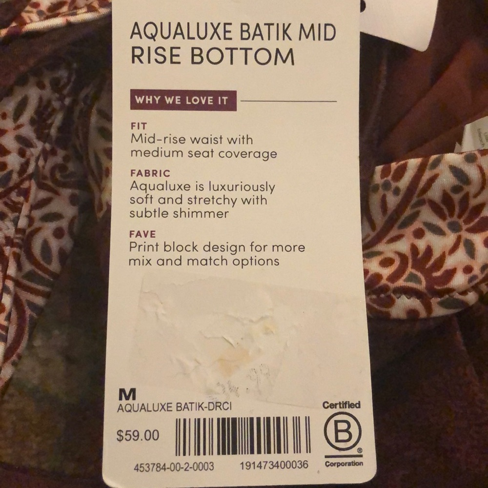 Athleta Bikini Bottom NWT Medium Aqualuxe Batik - Picture 3 of 8
